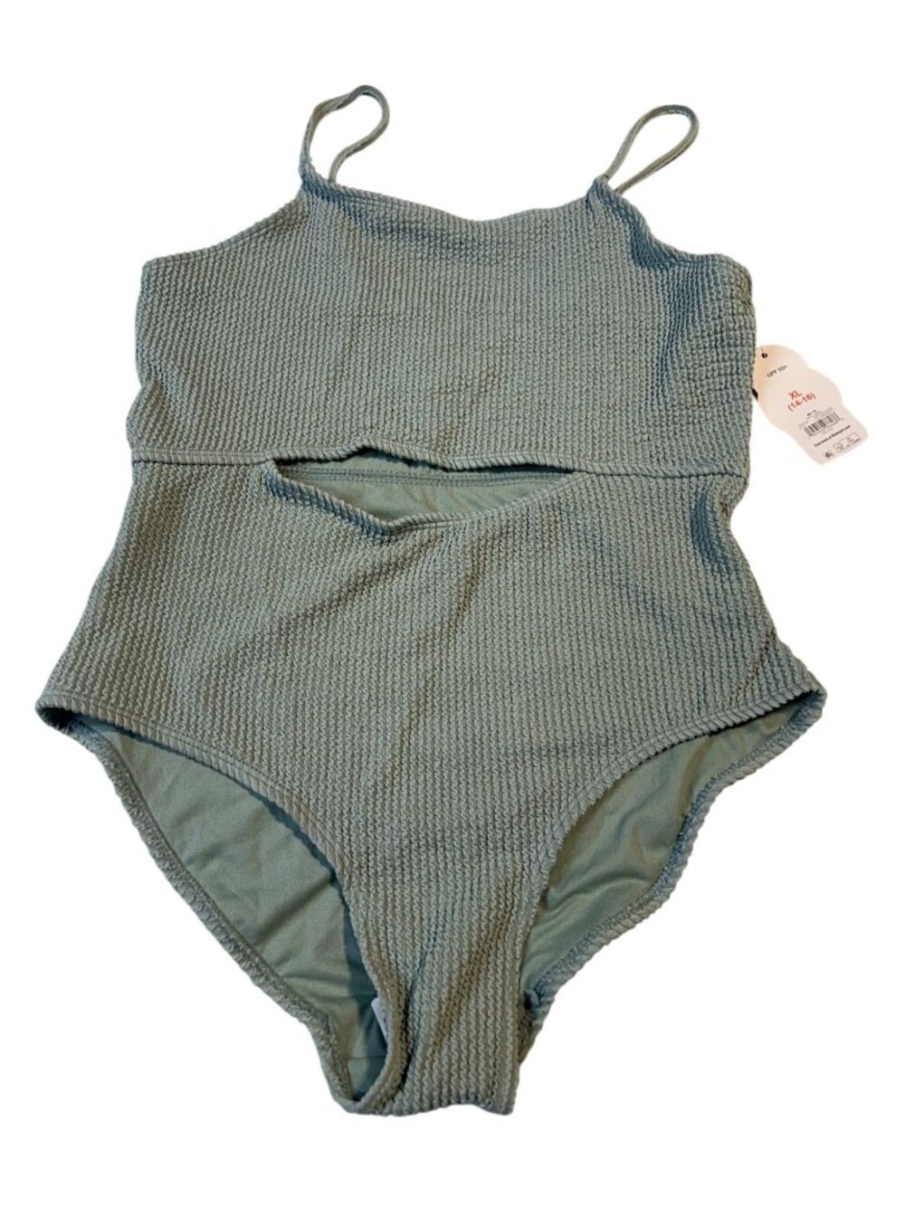 Wonder Nation Size XL (14-16) Textured One-Piece Swimsuit UPF 50+ Protection